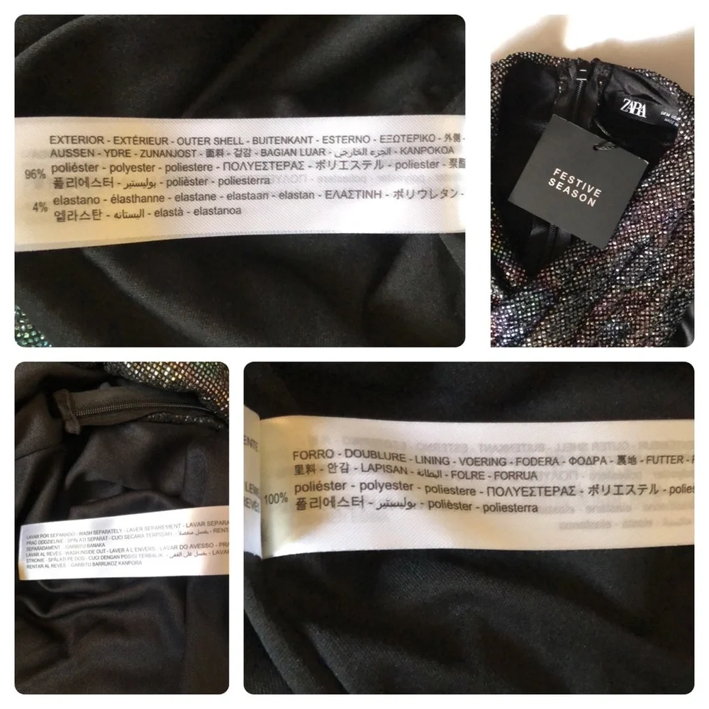 ZARA Metallic Draped Mini Dress/NWT - Picture 10 of 15